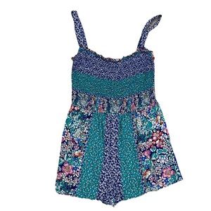 Floral Multiprint Patchwork Romper